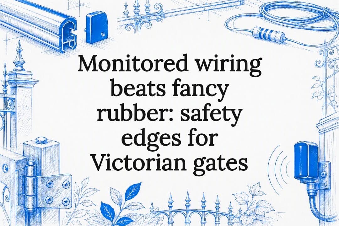 Monitored wiring beats fancy rubber: safety edges for Victorian gates