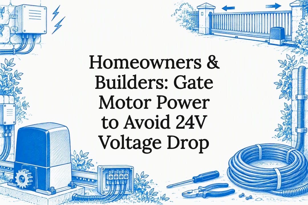 Homeowners & Builders: Gate Motor Power to Avoid 24V Voltage Drop