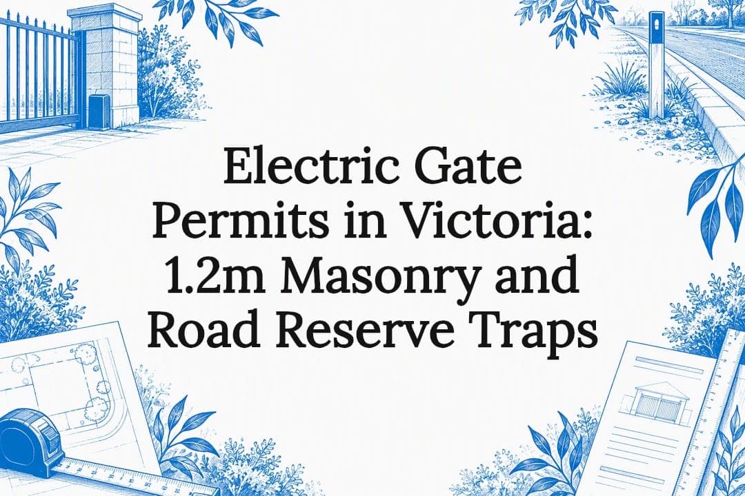 Electric Gate Permits in Victoria: 1.2m Masonry and Road Reserve Traps