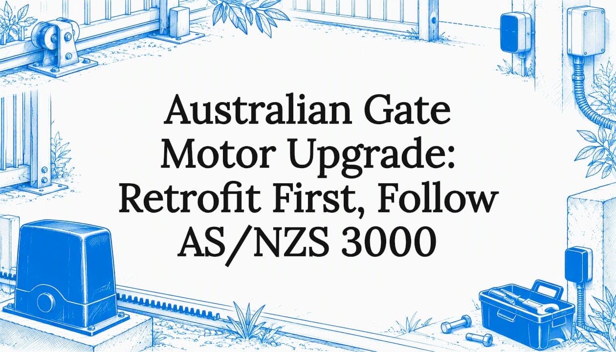 Australian Gate Motor Upgrade: Retrofit First, Follow AS/NZS 3000